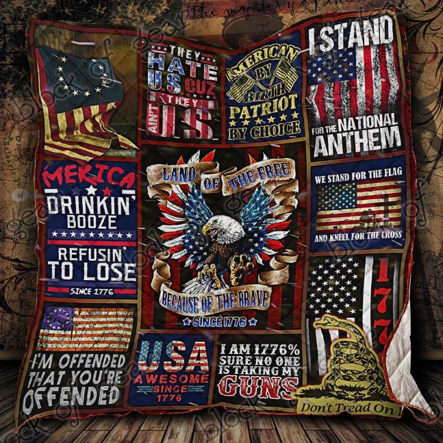 Independence Day American Bald Eagle I Stand For Quilt Blanket