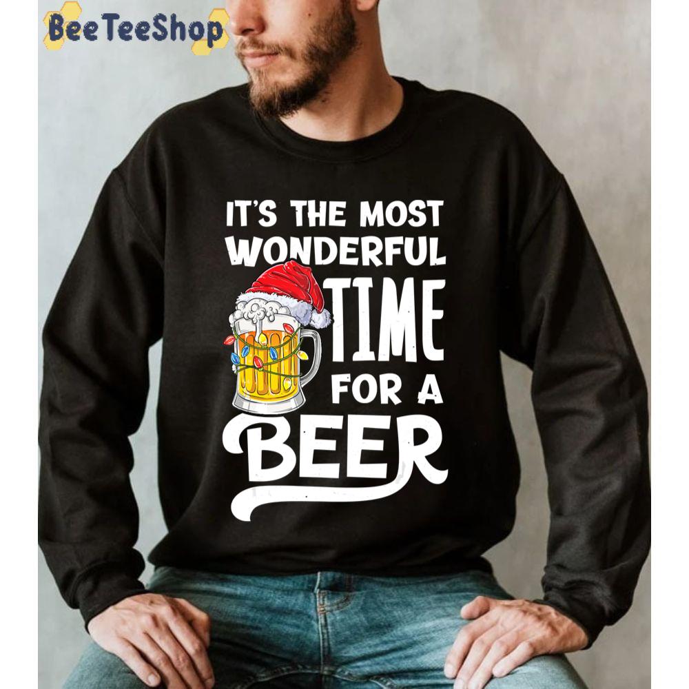 It’s The Most Wonderful Time For A Beer Christmas Santa Unisex Sweatshirt