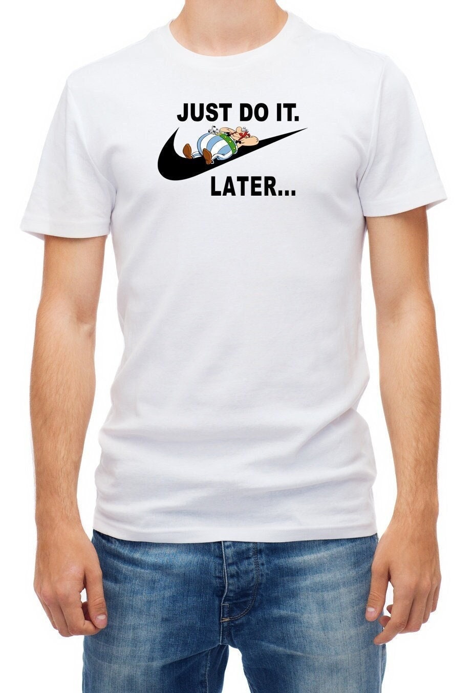 Just Do It Later Funny Cartoon Characters Parody Mix Nike Happy Father’s Day Unisex T-Shirt