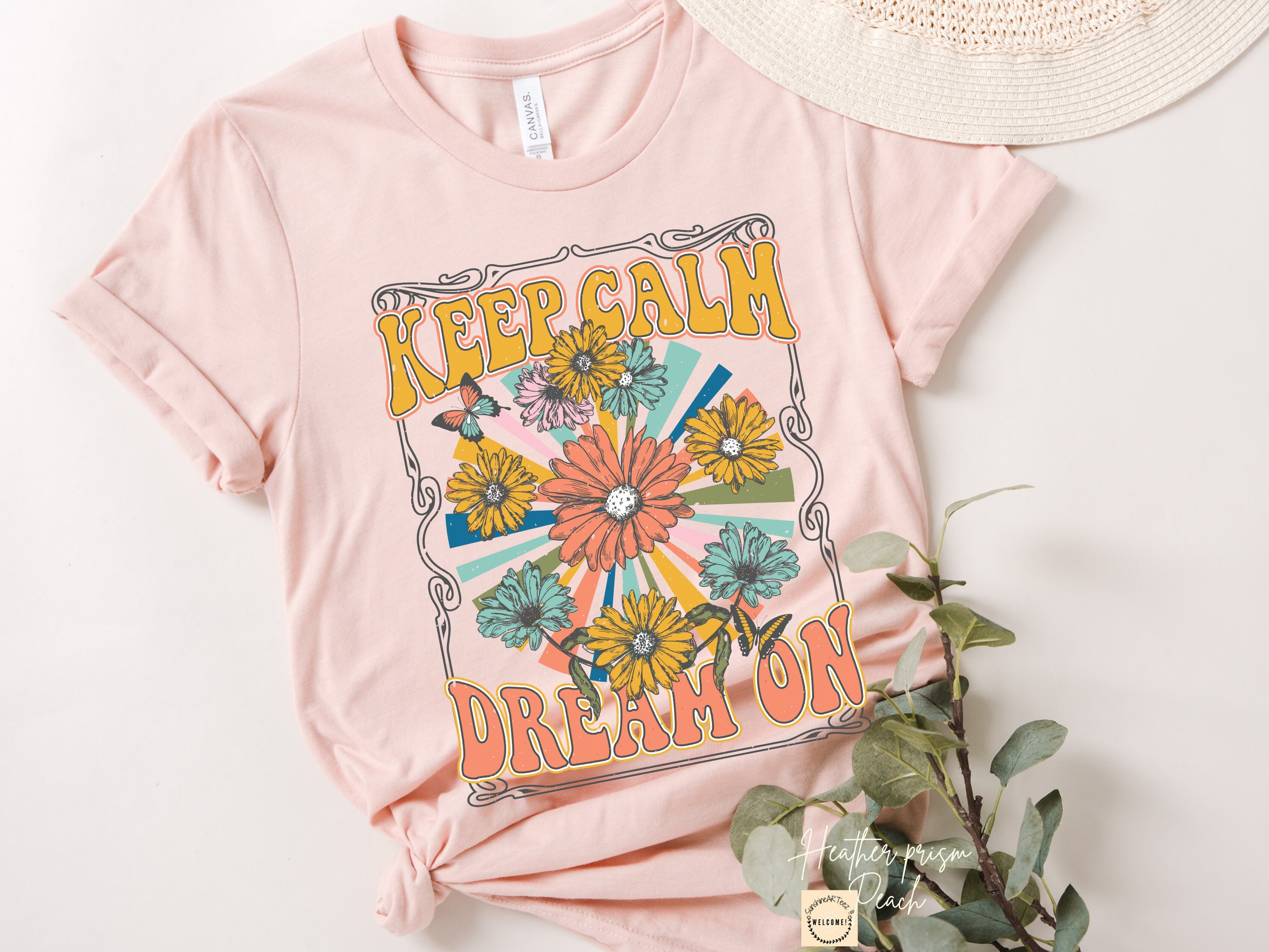 Keep Calm Dream On Hippie Unisex T-Shirt