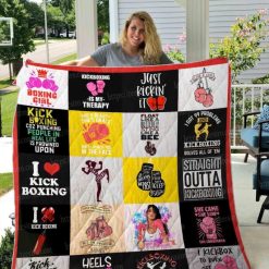 Kickboxing Is My Therapy Quilt Blanket