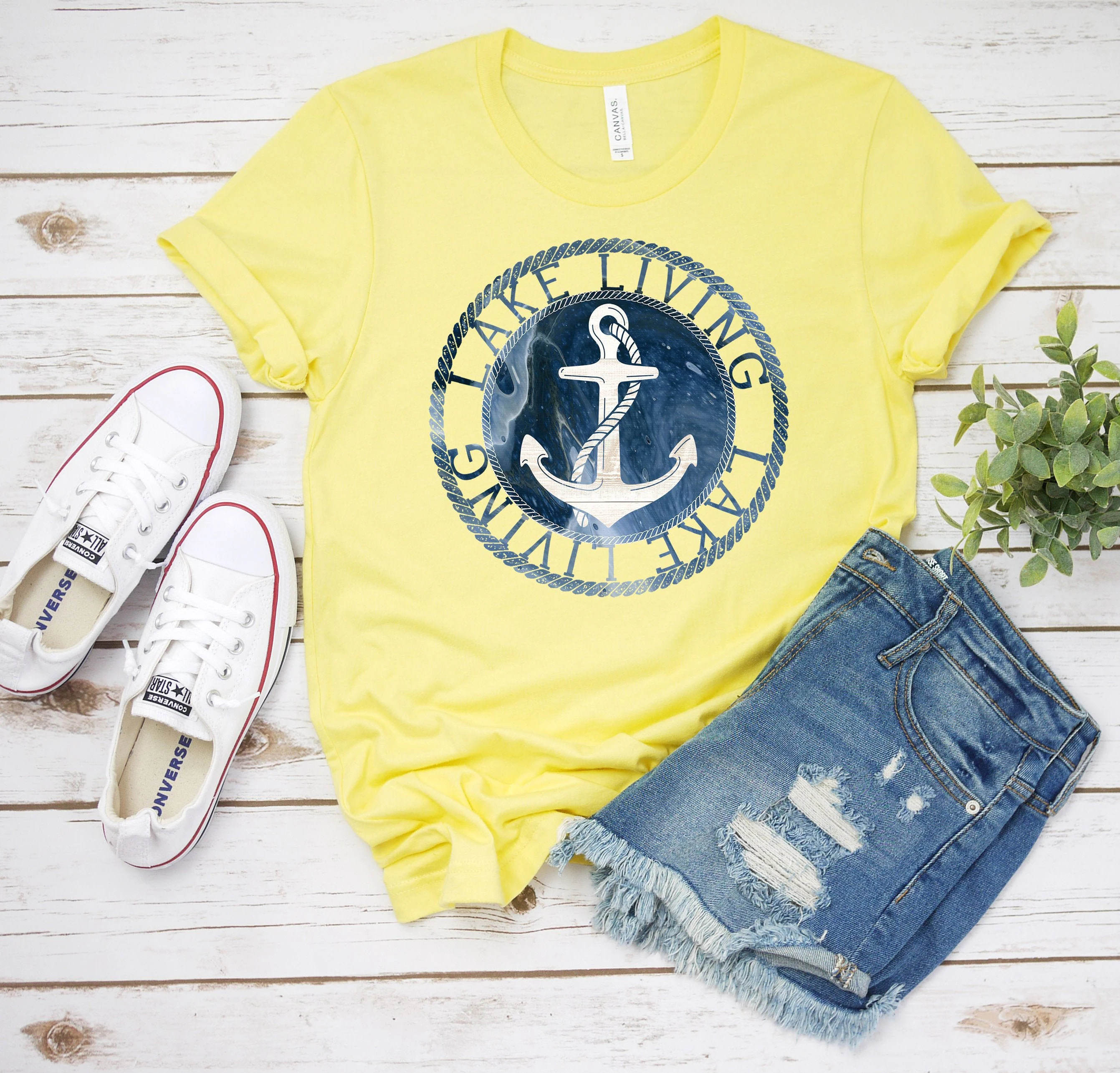 Lake Life Lake Living Boat Anchor Unisex T-Shirt