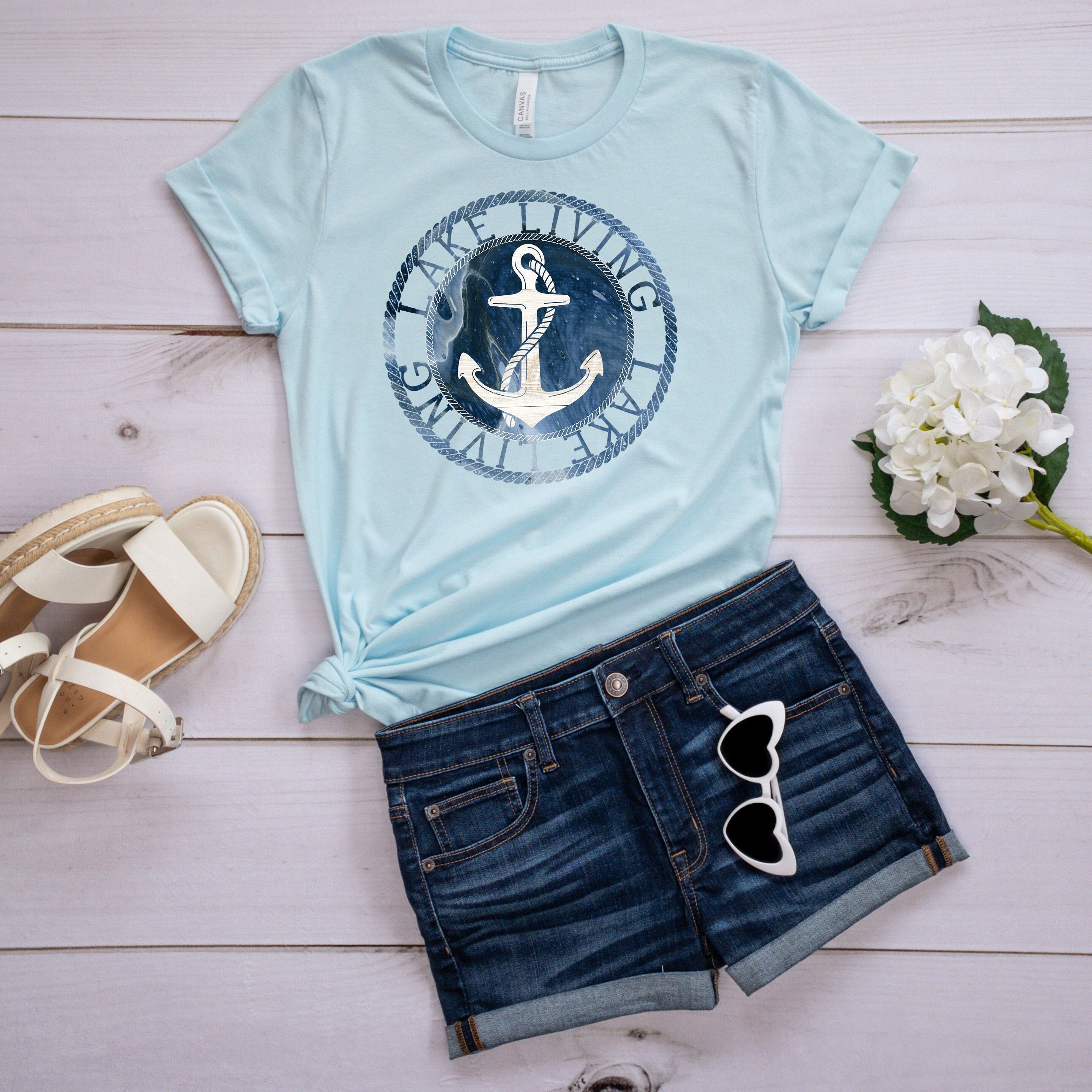 Lake Life Lake Living Boat Anchor Unisex T-Shirt