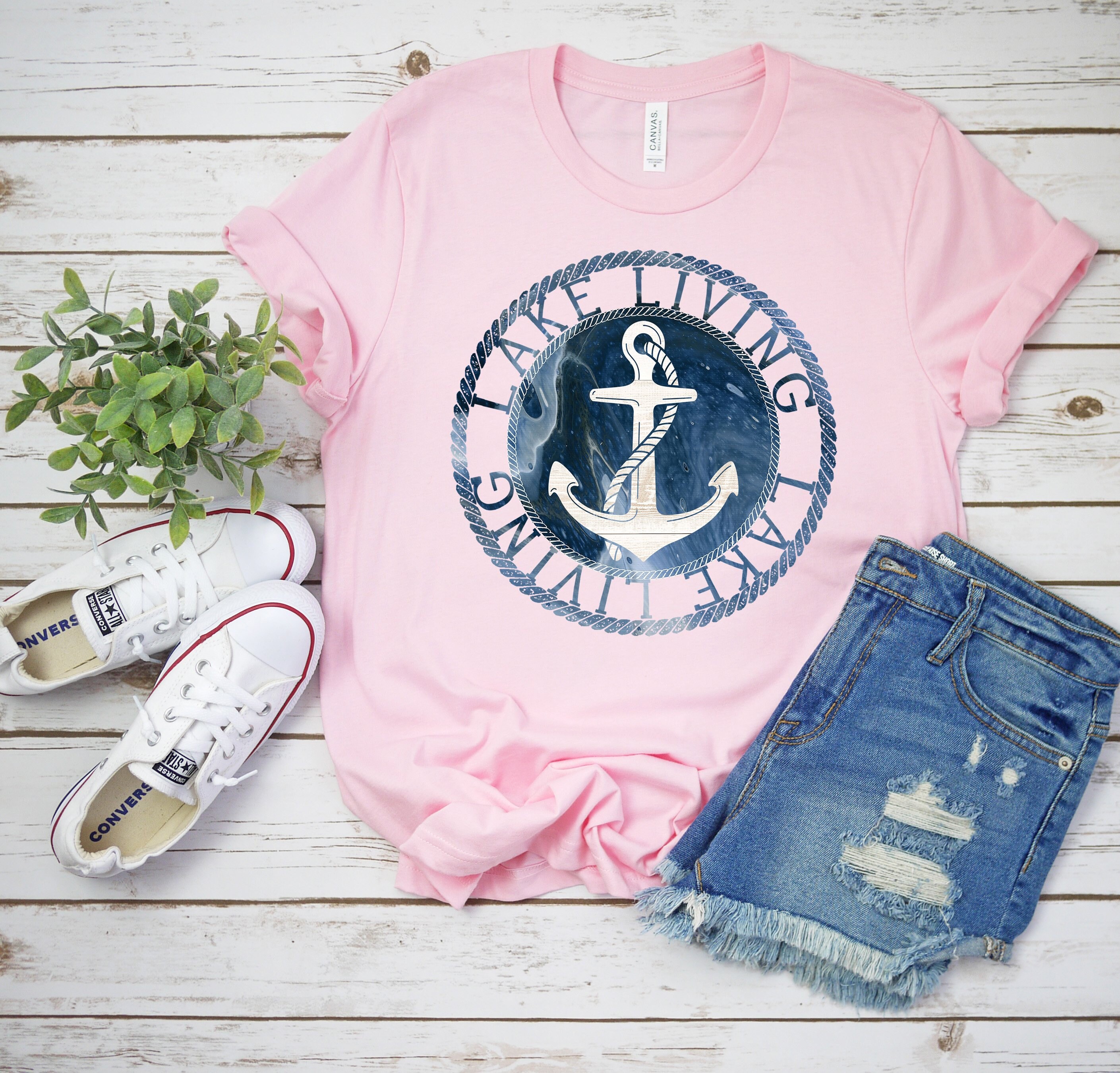 Lake Life Lake Living Boat Anchor Unisex T-Shirt