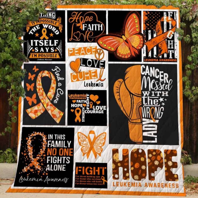 Leukemia Awareness Cancer Messed With The Wrong Lady Quilt Blanket