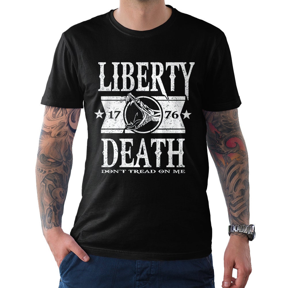 Liberty Or Death Don’t Tread On Me T-Shirt, Gadsden Flag Tee, Men’s Women’s All Sizes