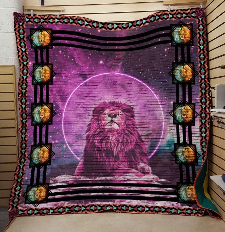 Lion God Purple Sky Quilt Blanket