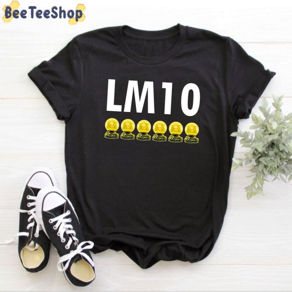 Lm 10 With 6 Golden Balls Lionel Messi Football Unisex T-Shirt