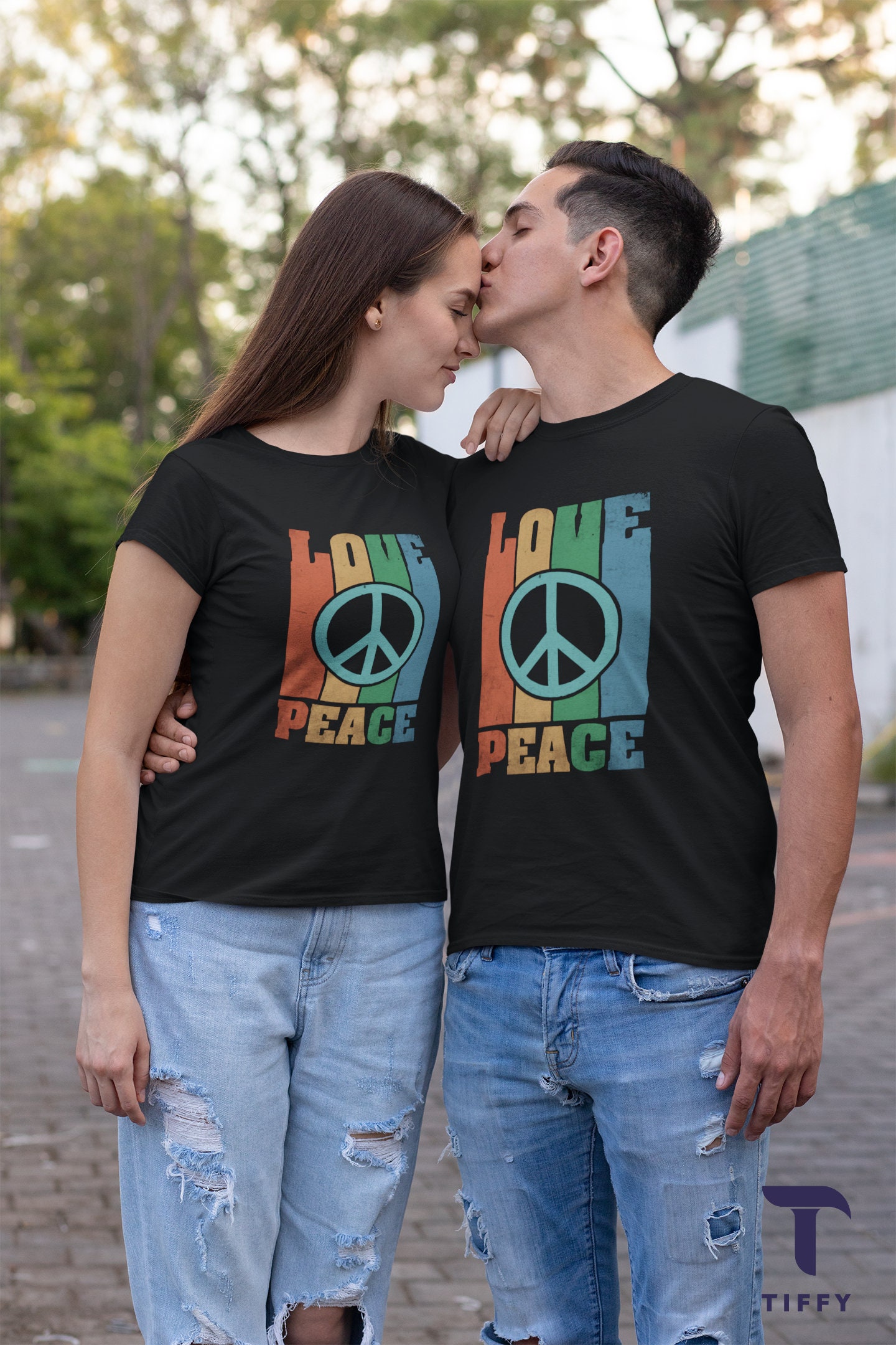 Love Peace Hippie Vintage Retro Unisex T-Shirt