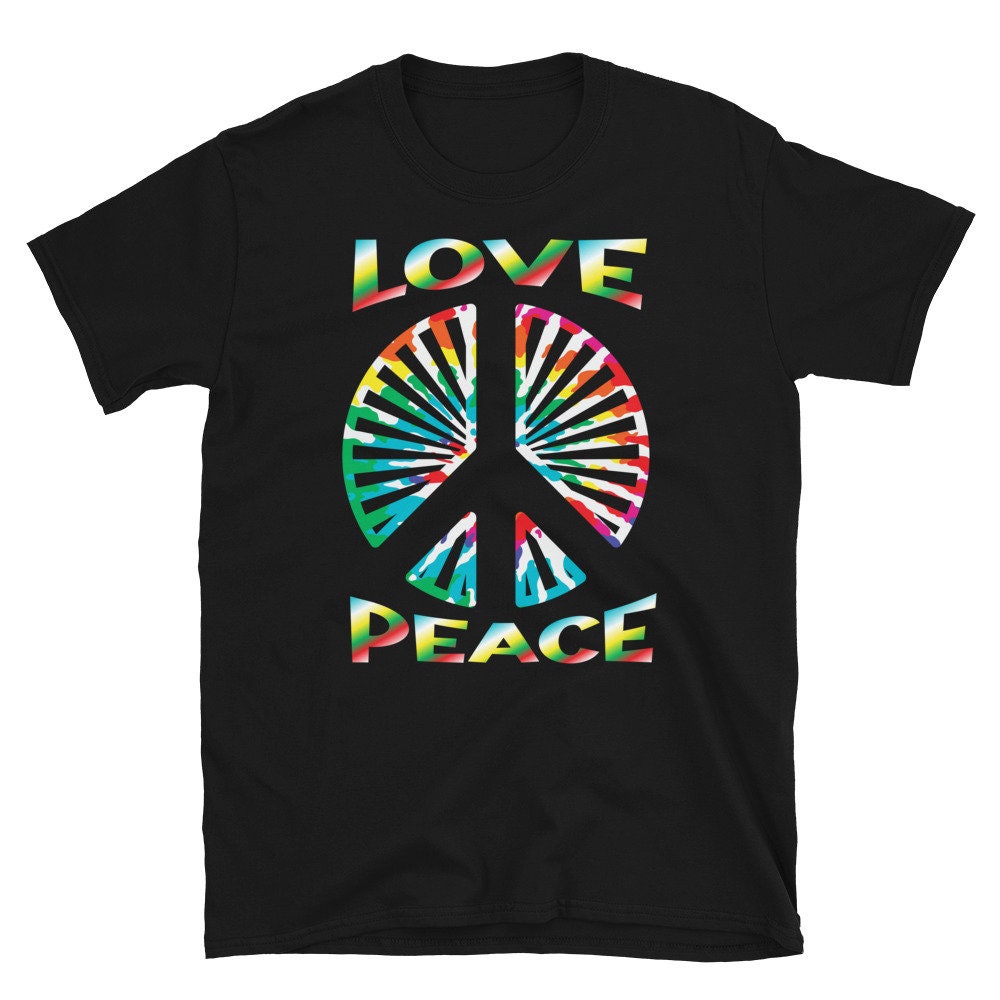 Love Peace Sign Hippie Pastel Tie Dye Unisex T-Shirt