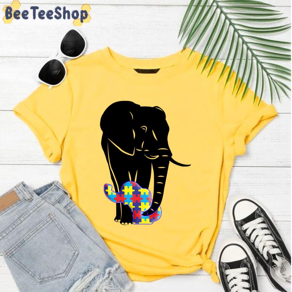 Mama Elephant Autism Awareness Unisex T-Shirt