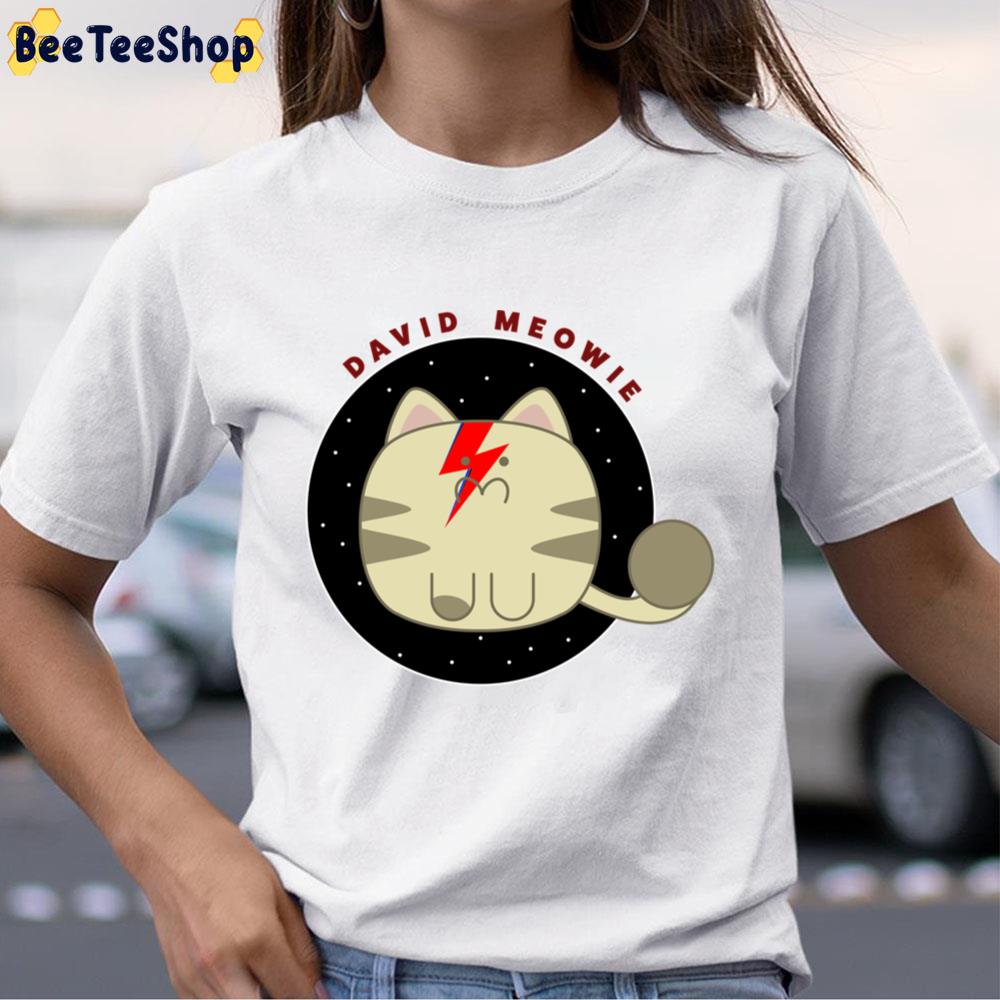 Meowie Starman Cat David Bowie Style Unisex T-Shirt