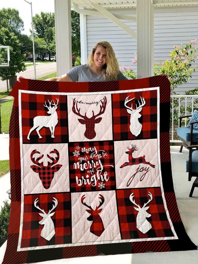 Merry Christmas Theme May Your Days Be Merry And Bright Quilt Blanket