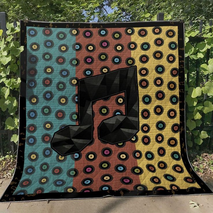 Music Colorful Vinyl Record Quilt Blanket