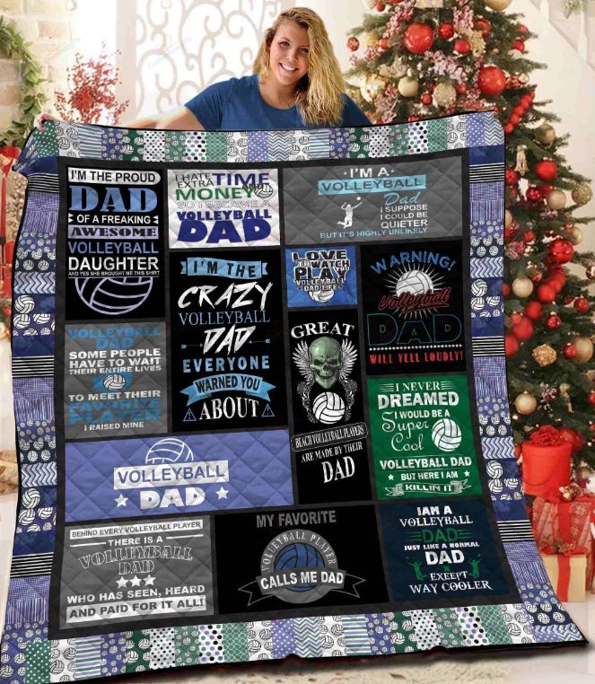 My Favorite Volleyball Player Calls Me Dad Quilt Blanket