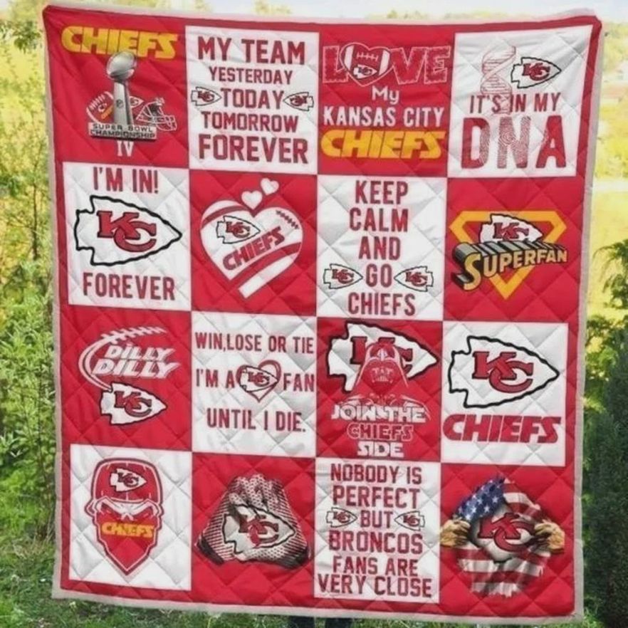 My Team Kansas City Chiefs Quilt Blanket For Football