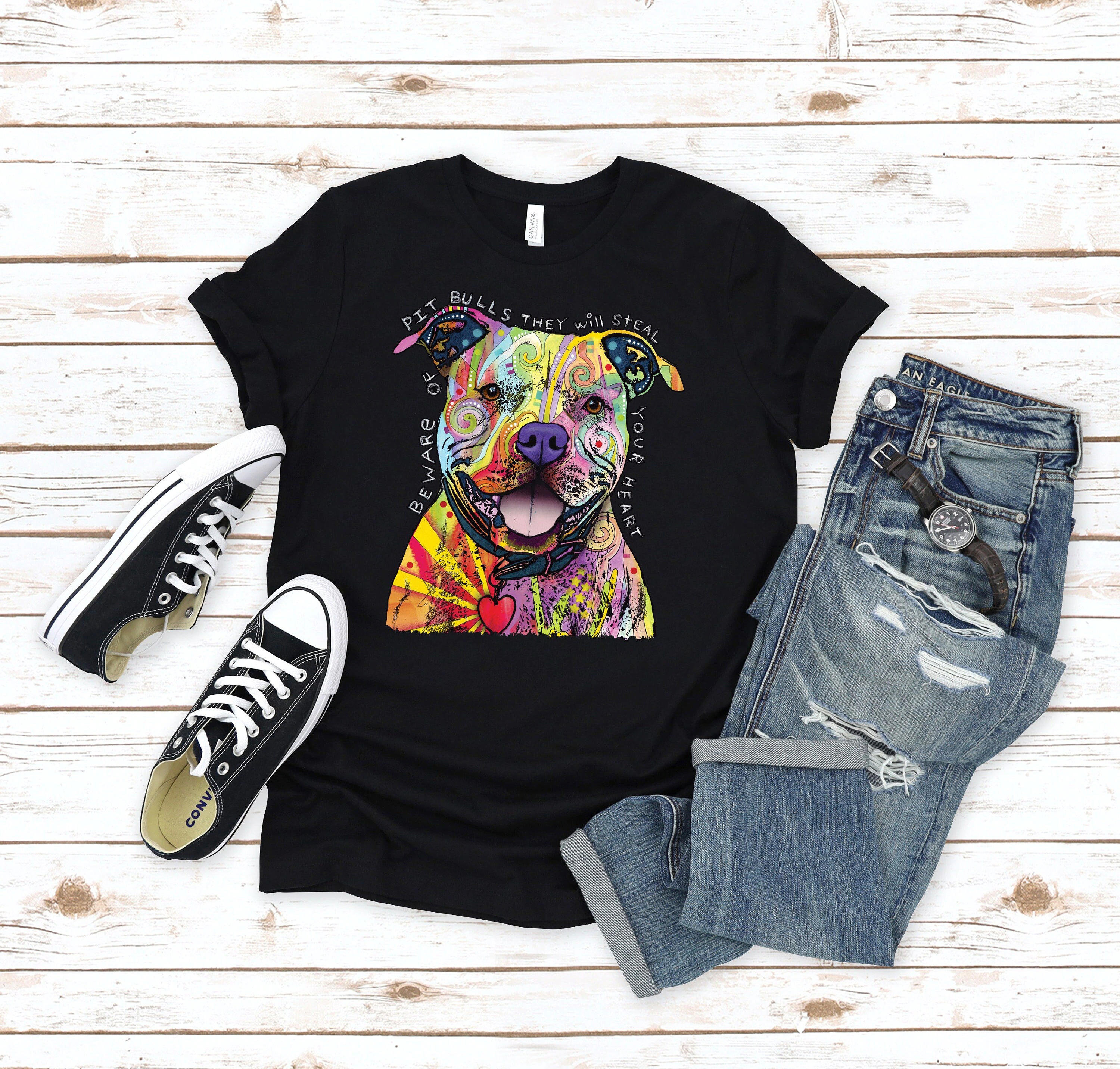 Neon Beware Of Pit Bulls Unisex T-Shirt