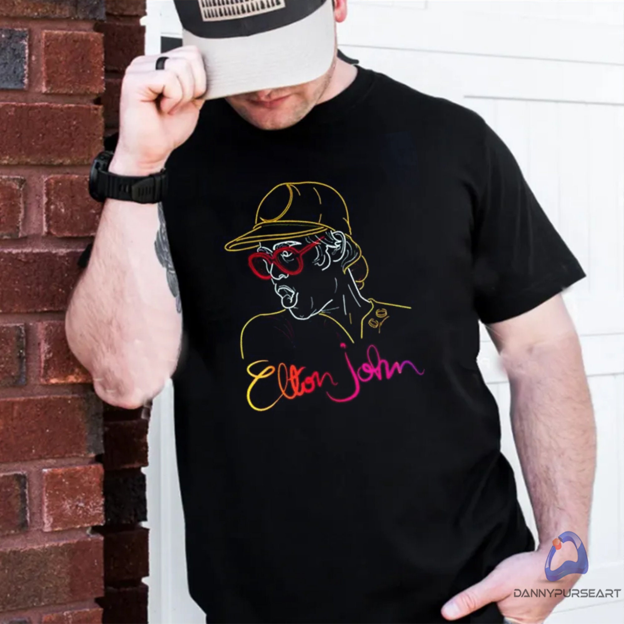 Neon Style Funny 75 Years Of Elton John 1947 2022 Signature Unisex T-Shirt