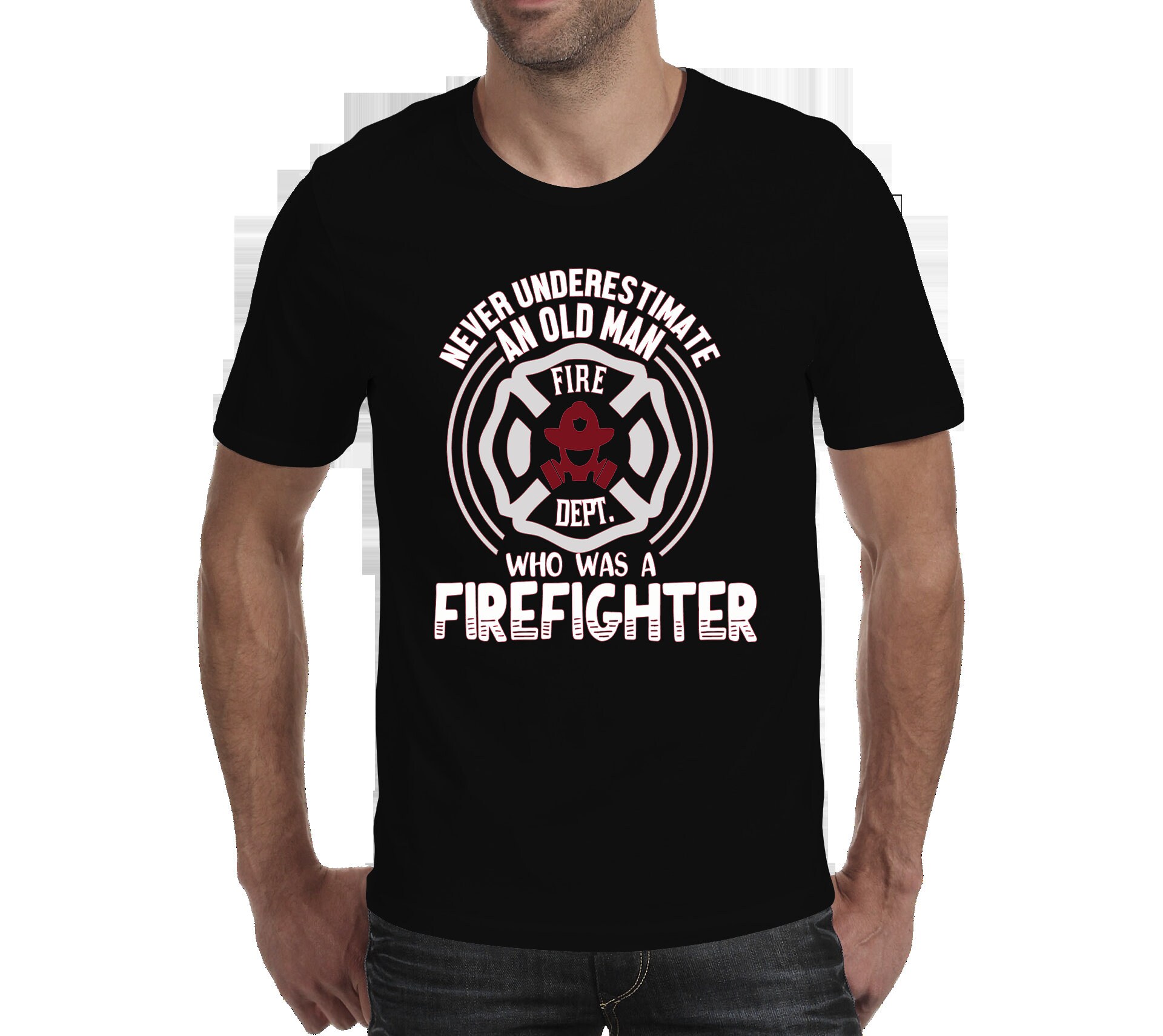 Never Underestimate An Old Man Who Was A Firefighter Unisex T-Shirt