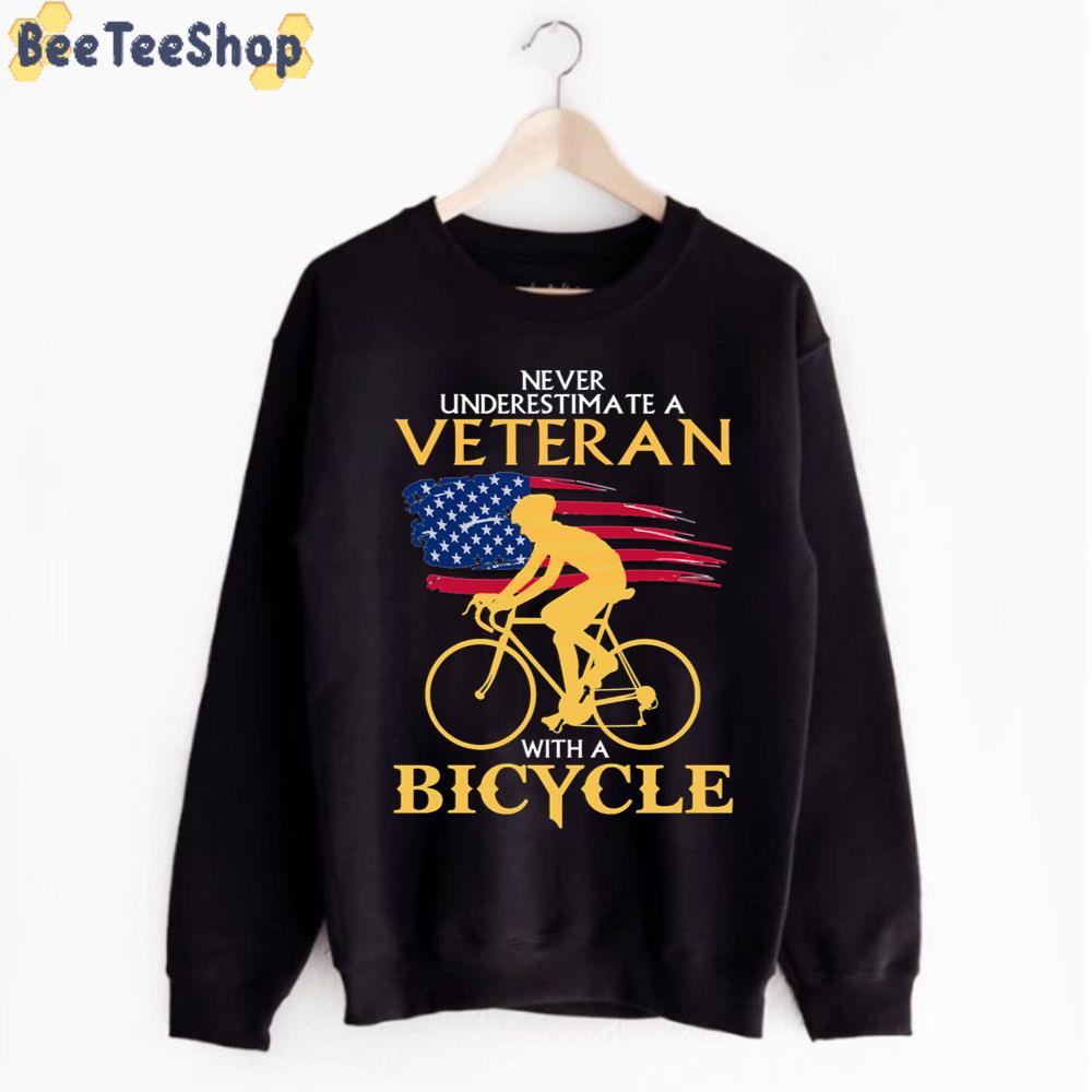 Never Understimate A Veteran With A Bicycle Unisex T-Shirt