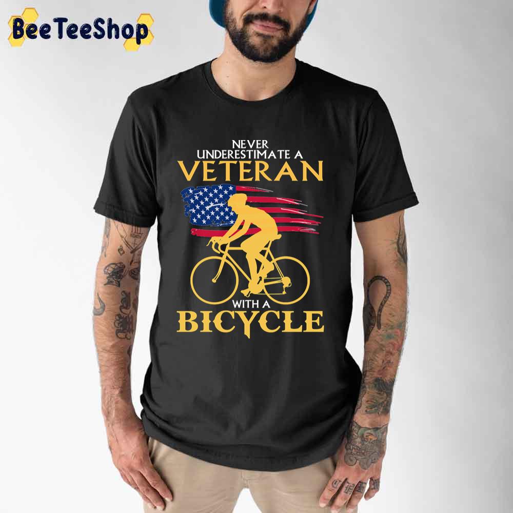 Never Understimate A Veteran With A Bicycle Unisex T-Shirt