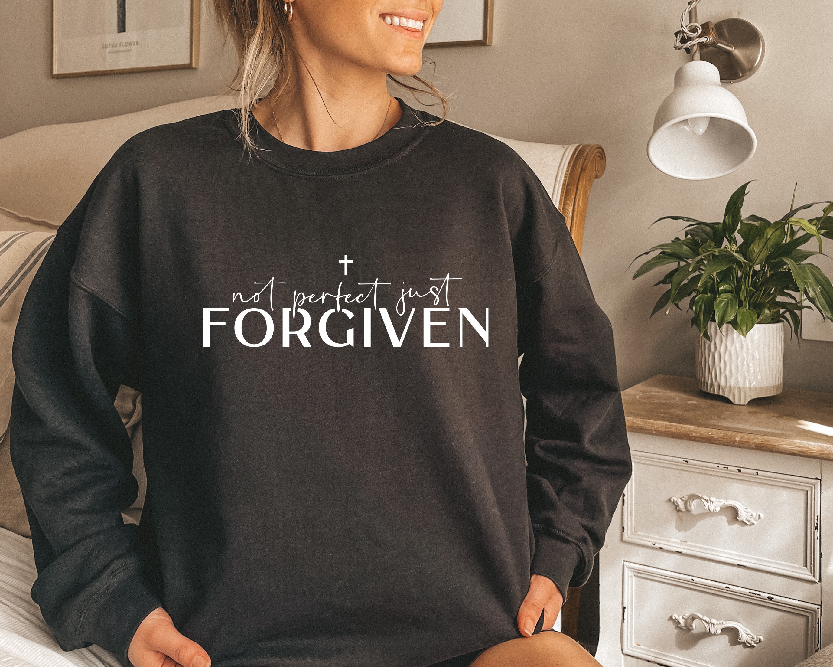 Not Perfect Just Forgiven Christian Unisex Sweatshirt