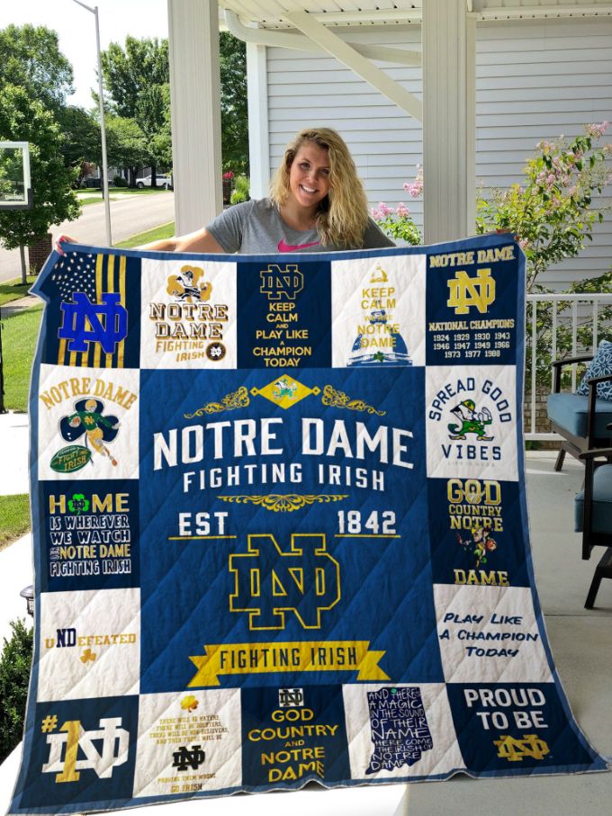 Notre Dame Fighting Irish Quilt Blanket