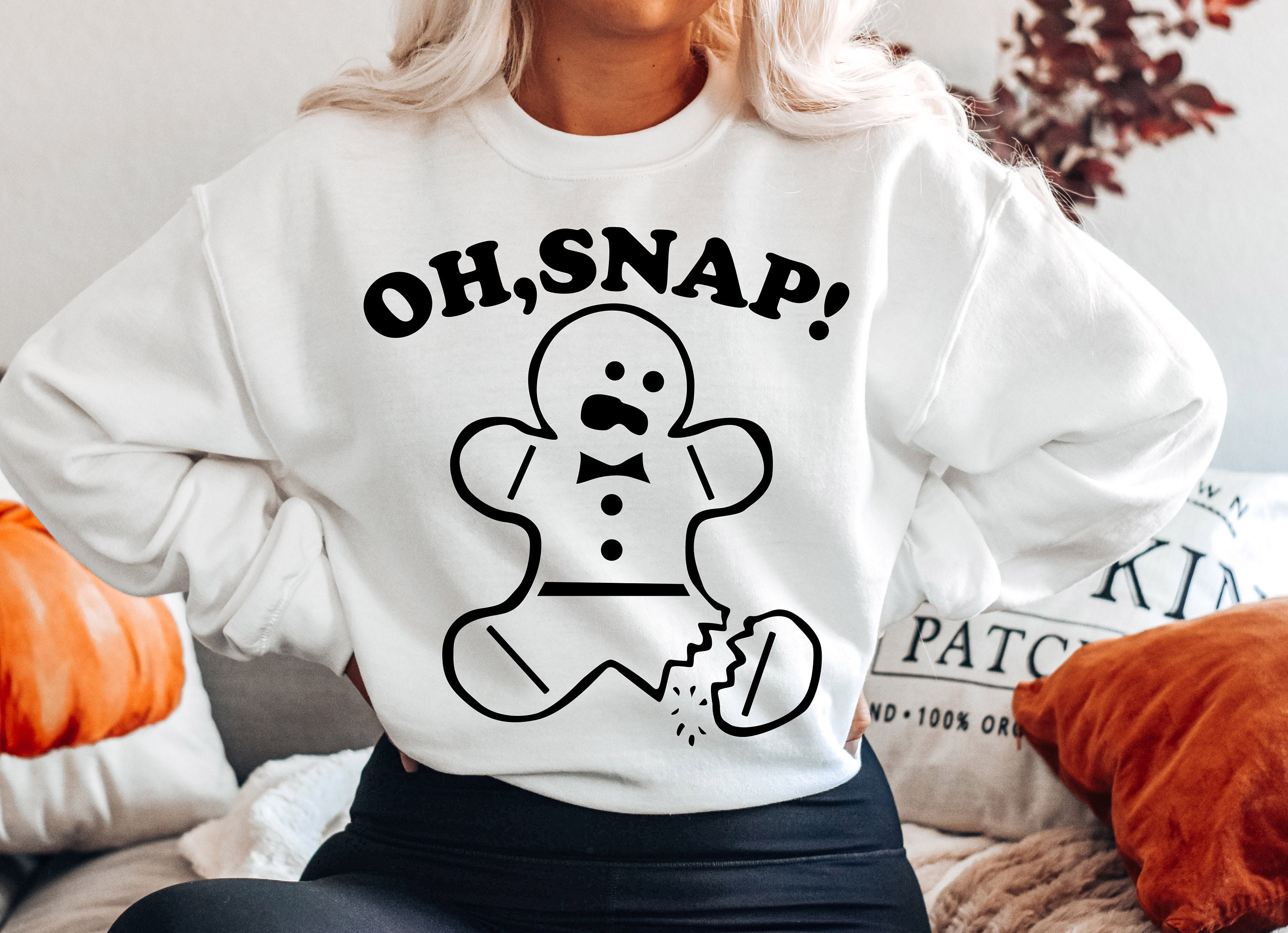 Oh Snap Funny Thanksgiving Gingerbread Man Unisex Sweatshirt