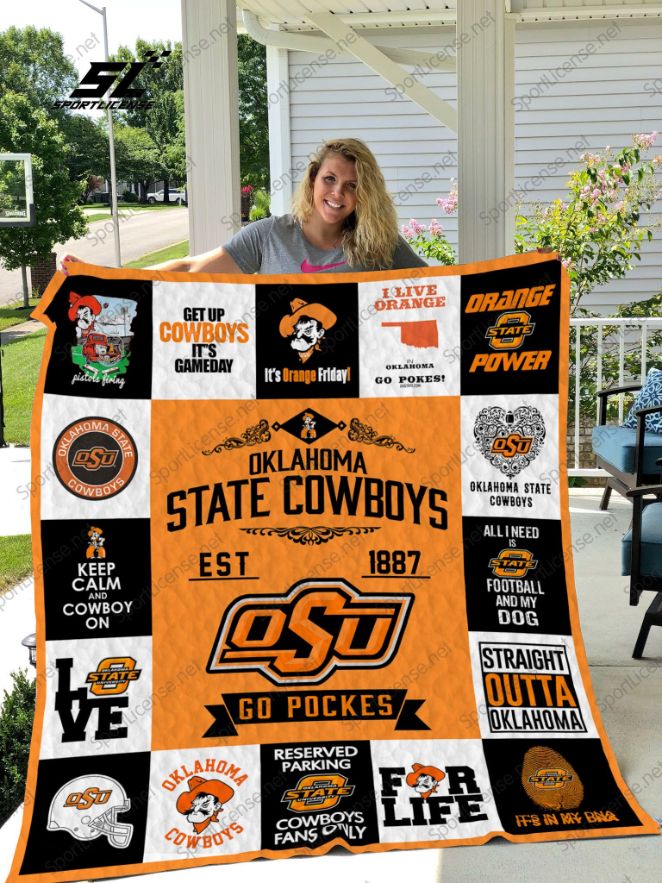 Oklahoma State Cowboys Quilt Blanket