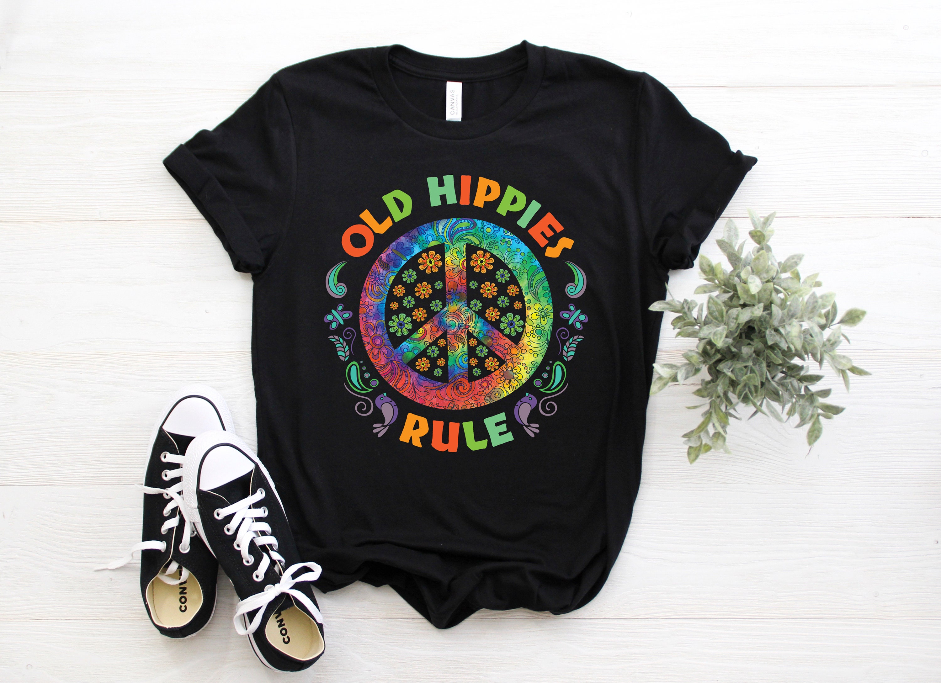 Old Hippies Rule Peace Vintage Retro Unisex T-Shirt