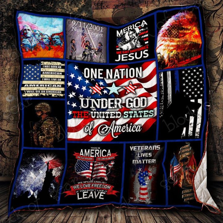 One Nation Under God The United States Of America Quilt Blanket