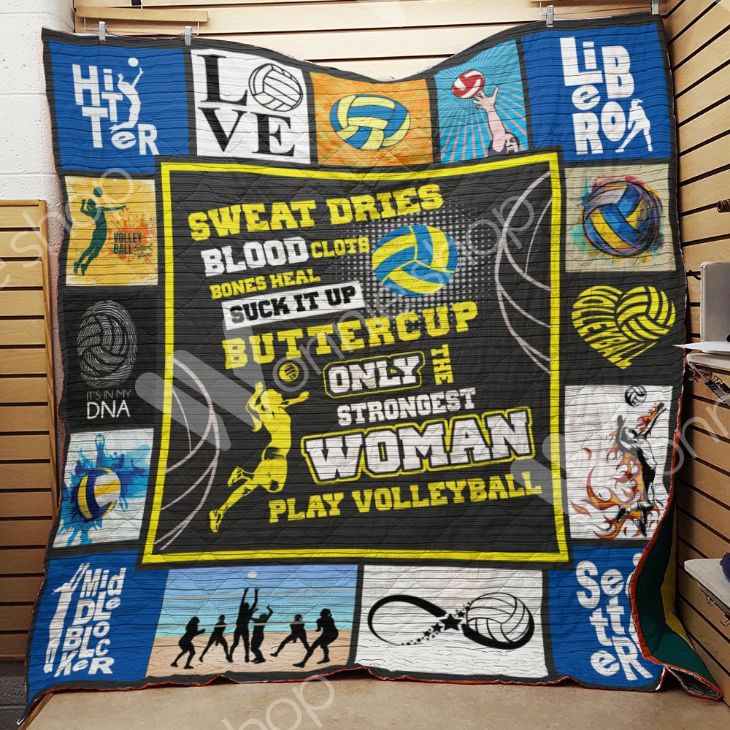 Only The Strongest Woman Play Volleyball Quilt Blanket