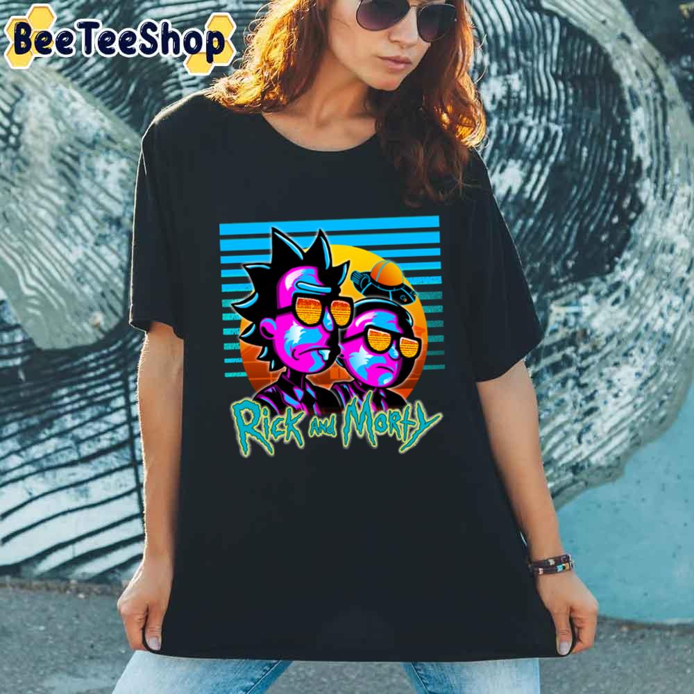 Outrun Style Rick And Morty unisex T-Shirt