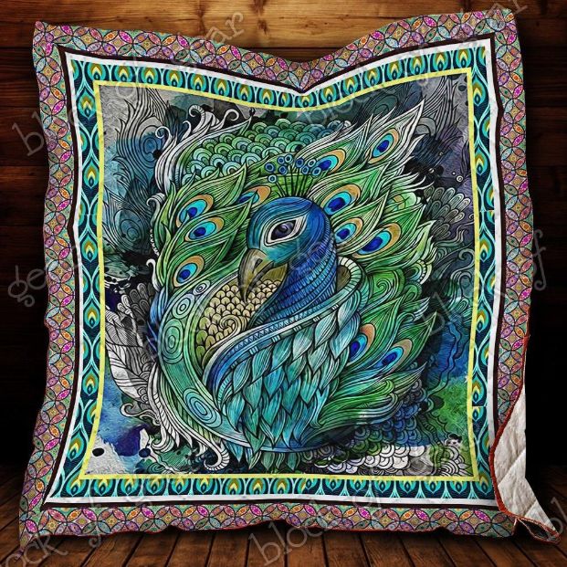 Peacock Painting Quilt Blanket