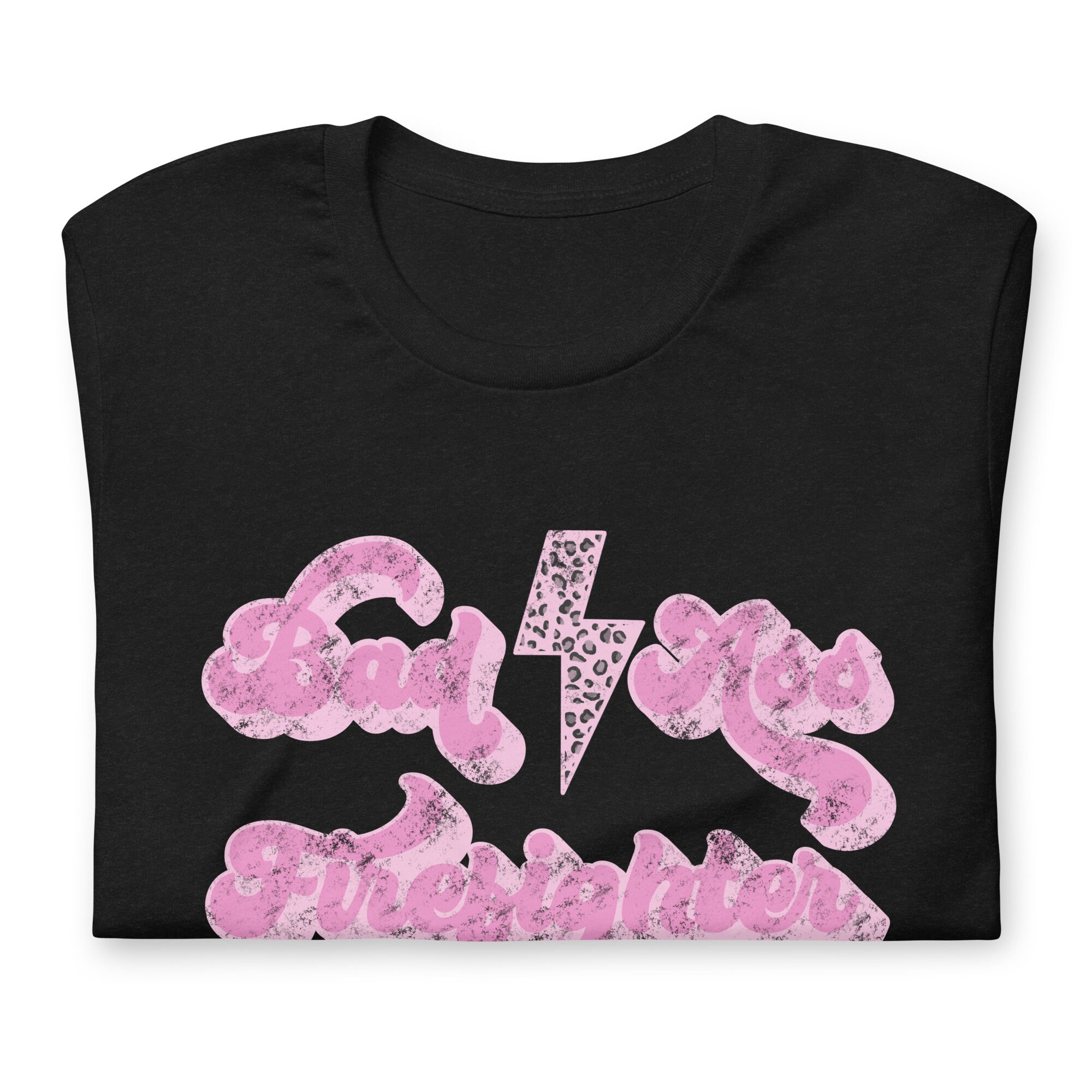 Pink Style Distressed Badass Firefighter Day Unisex T-Shirt