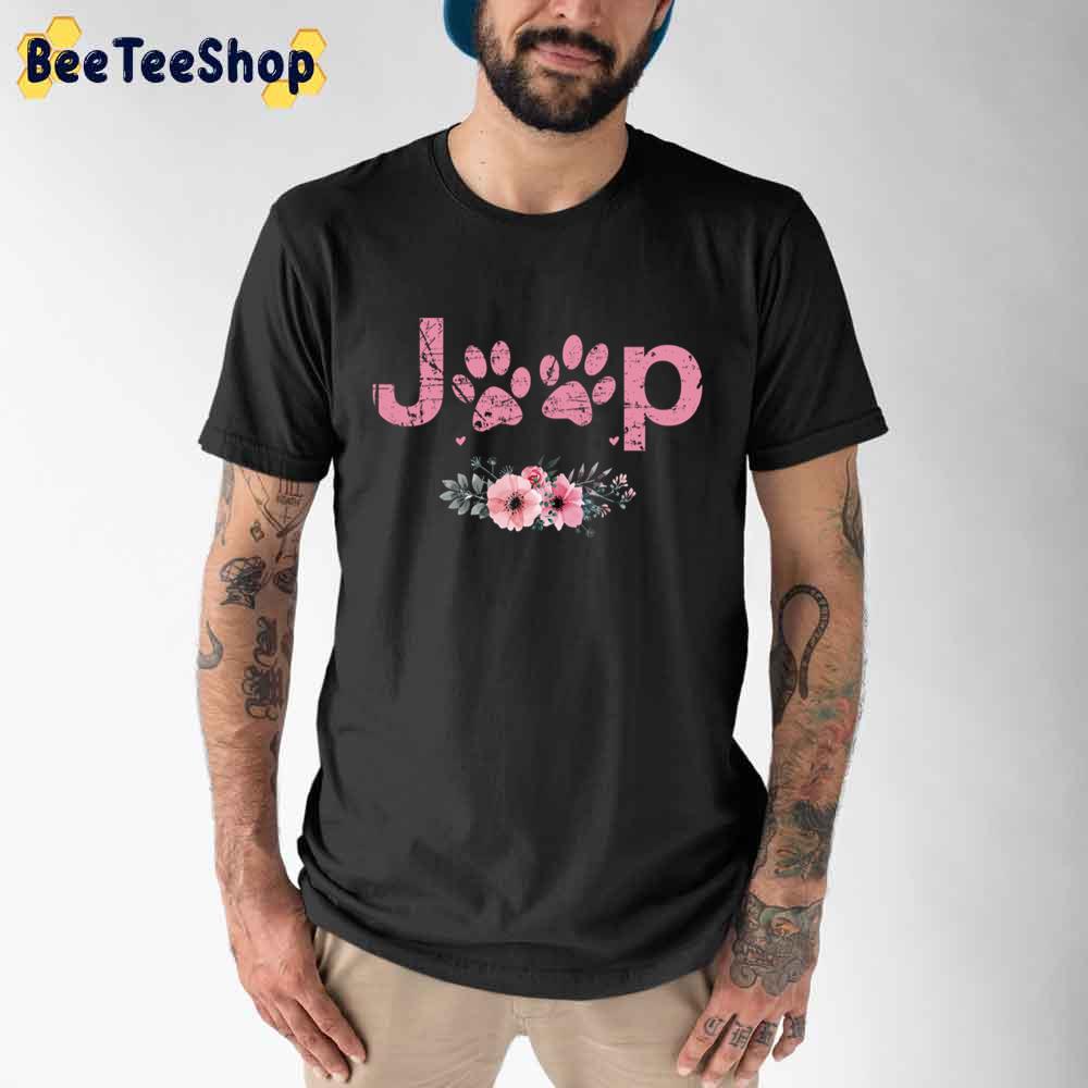 Pink Style Jeep Dog Paws Unisex T-Shirt