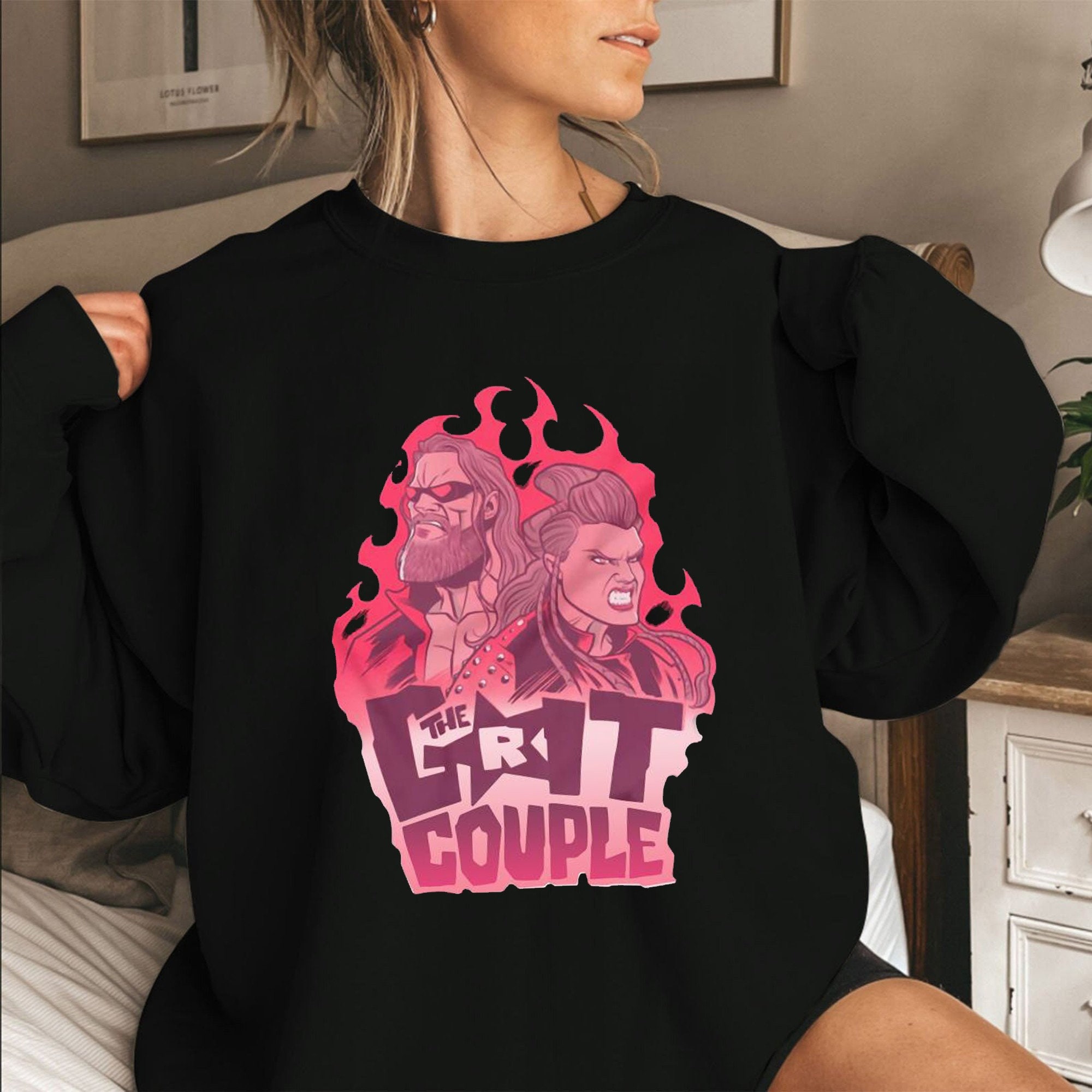 Pink Style Wwe Shop Edge And Beth Phoenix The Grit Couple Beth Phoenix Unisex Sweatshirt