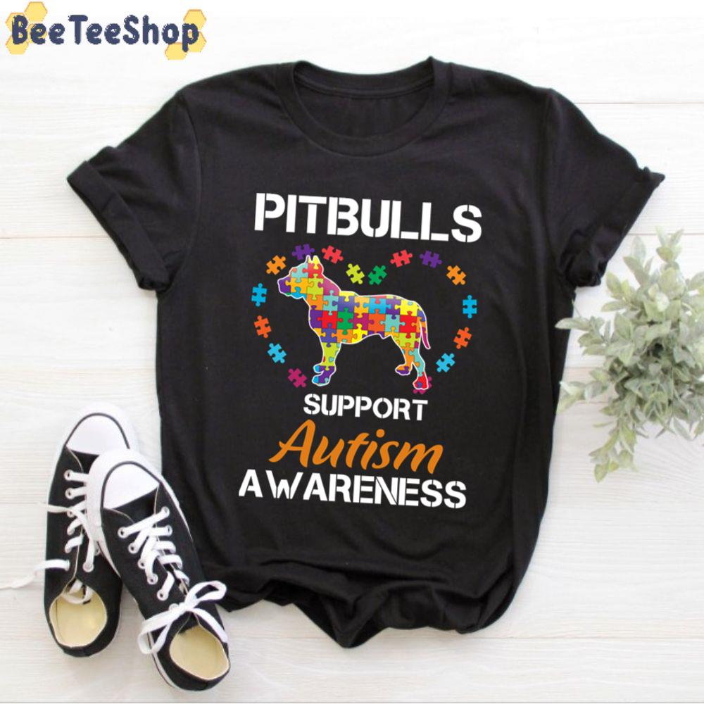 Pitbulls Support Autism Awareness Unisex T-Shirt