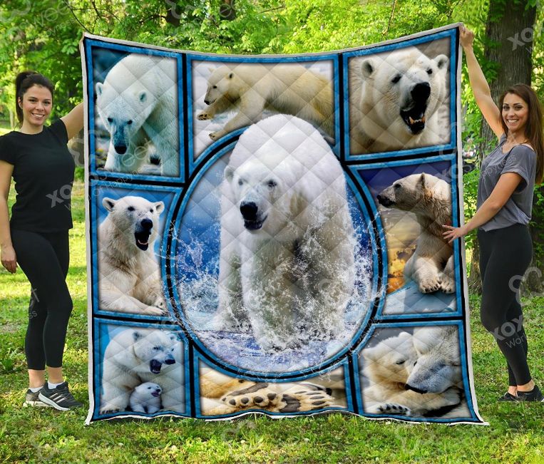 Polar Bear Family Quilt Blanket