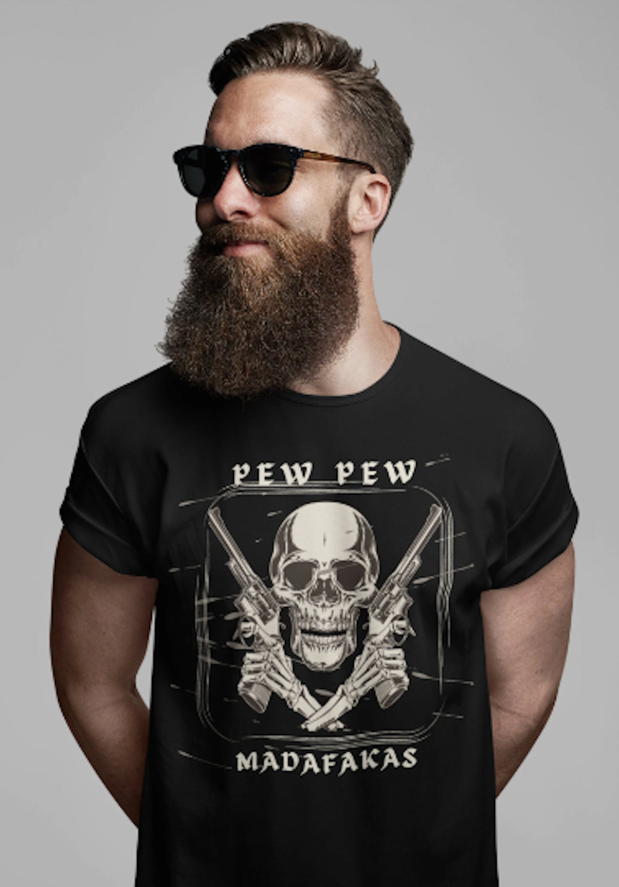 Pro Guns Skull Pew Pew Madafakas Unisex T-Shirt
