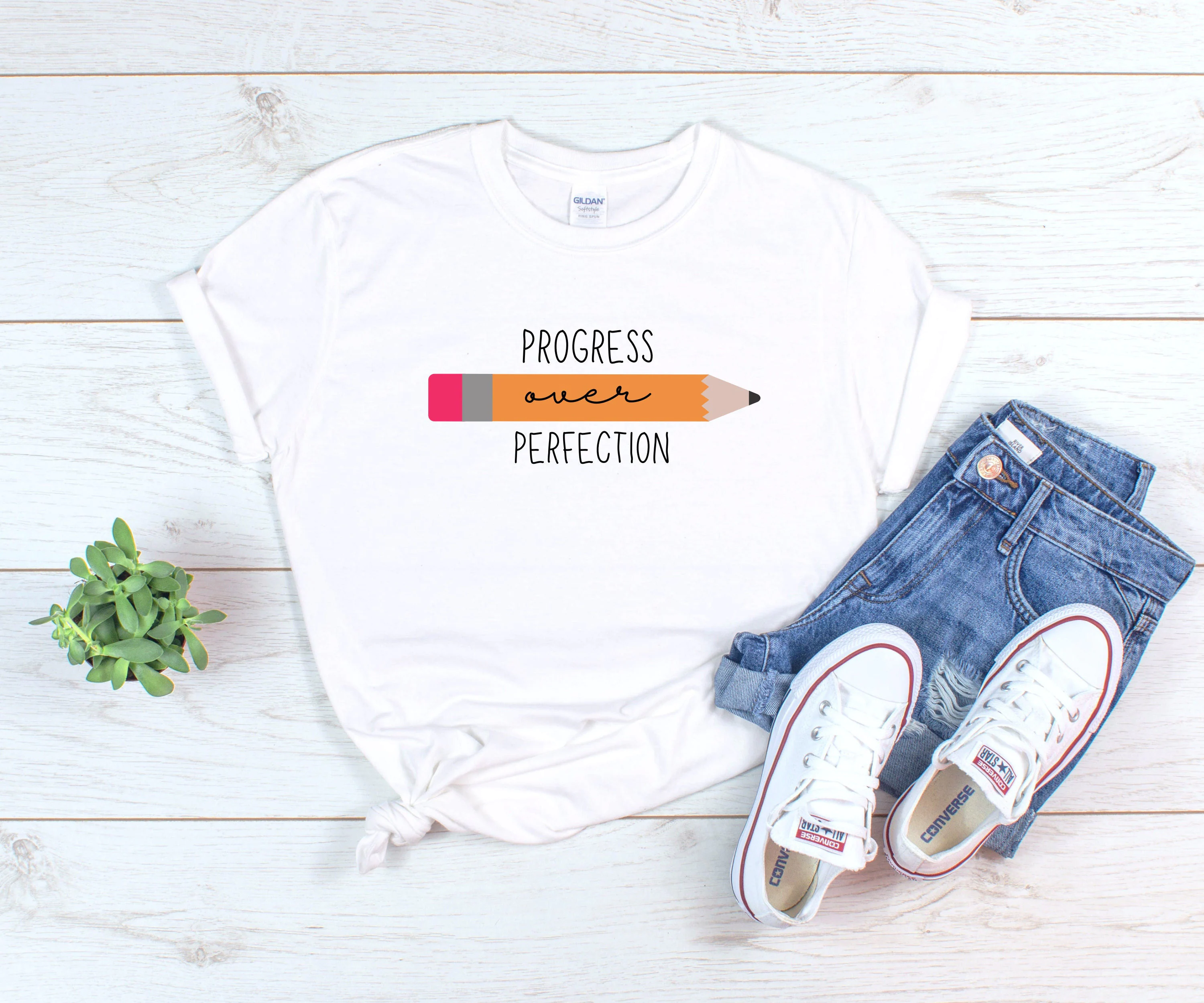 Progress Over Perfection Teacher Unisex T-Shirt