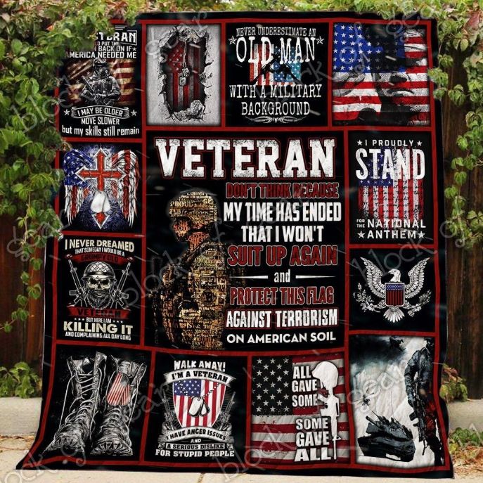 Proud Veteran American All Gave Quilt Blanket