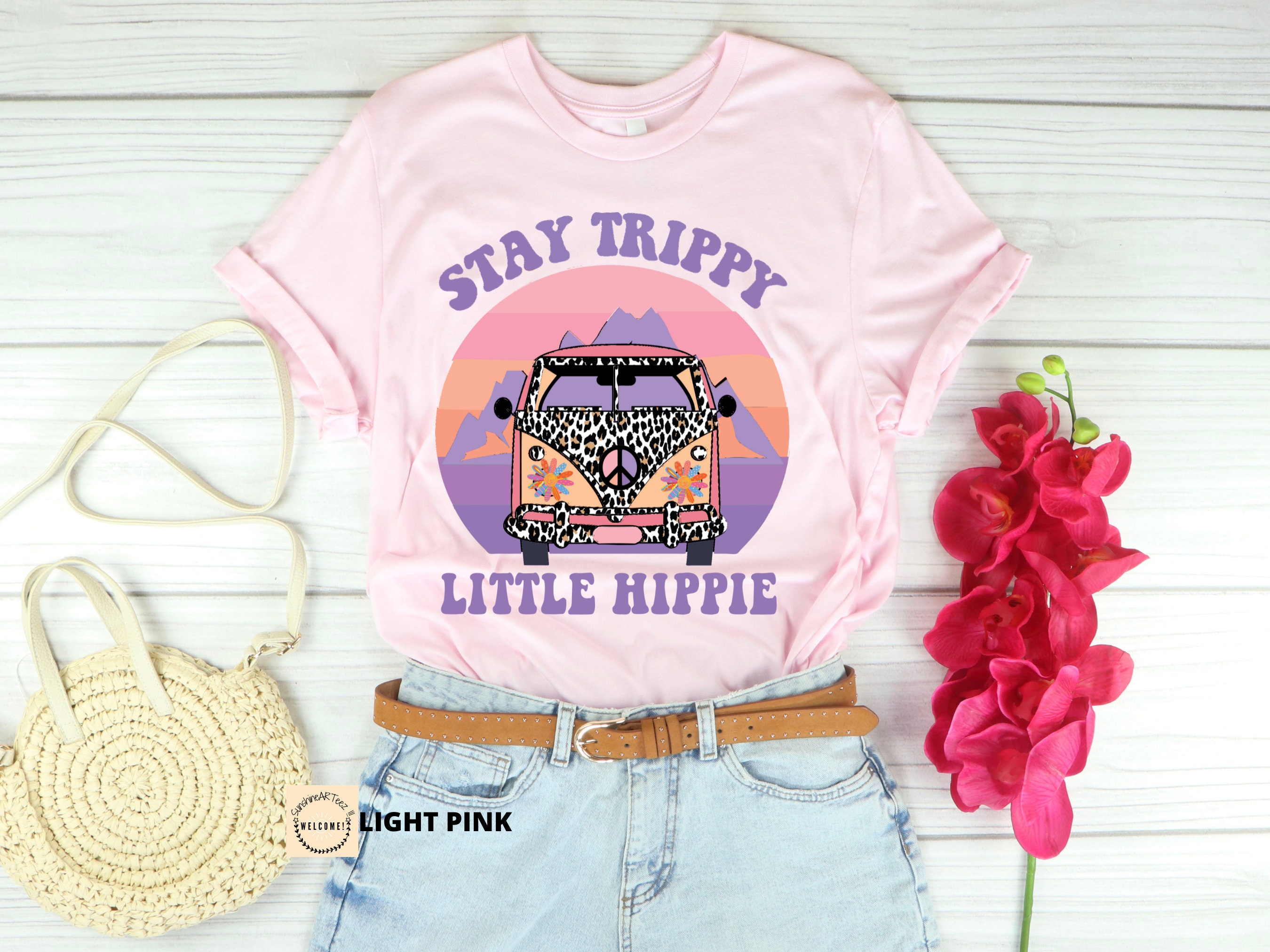 Purple Vintage Stay Trippy Little Hippie Unisex T-Shirt