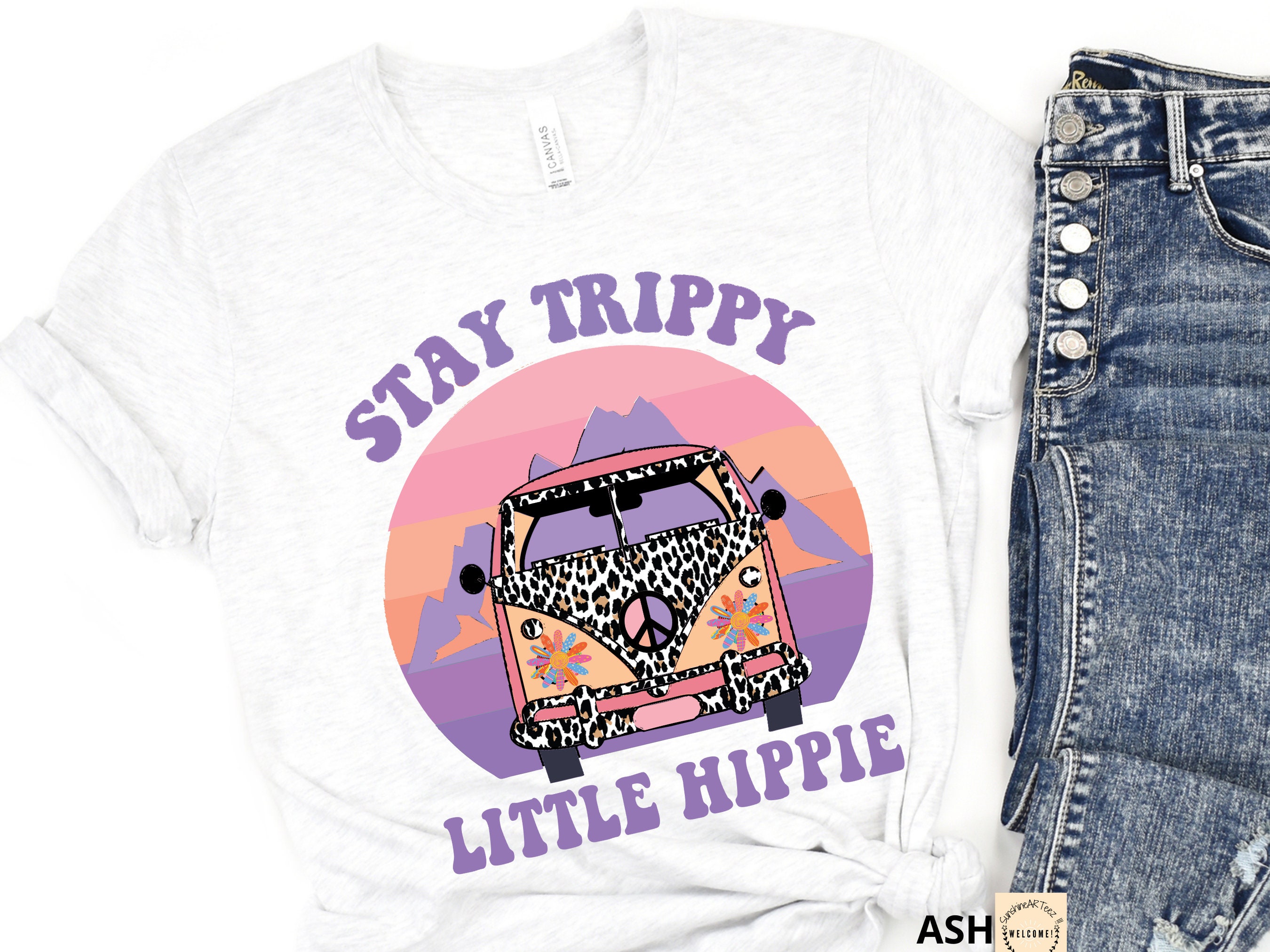 Purple Vintage Stay Trippy Little Hippie Unisex T-Shirt