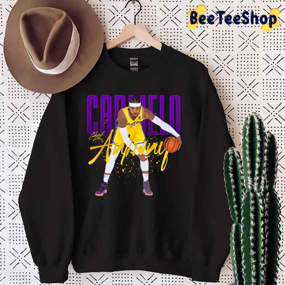 Purple Yellow Style Carmelo Anthony Los Angeles Lakerscarmelo Basketball Sport Unisex T-Shirt