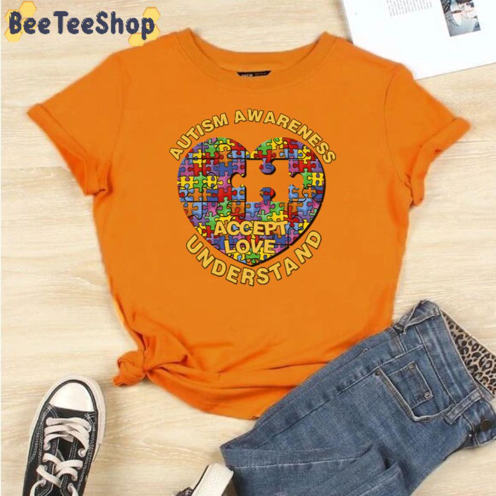 Puzzle Heart Accept Love Understand Autism Awareness Unisex T-Shirt