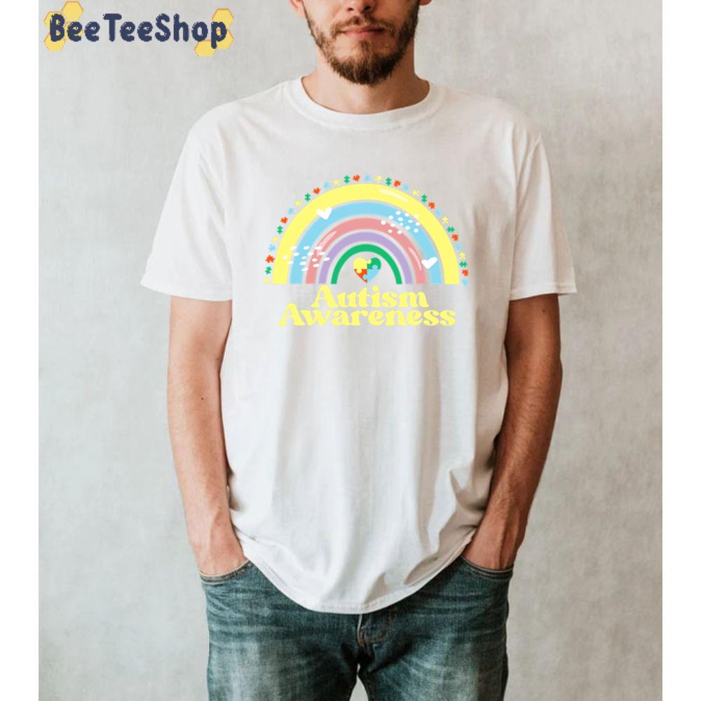 Rainbow Puzzle Difference Autism Awareness Unisex T-Shirt