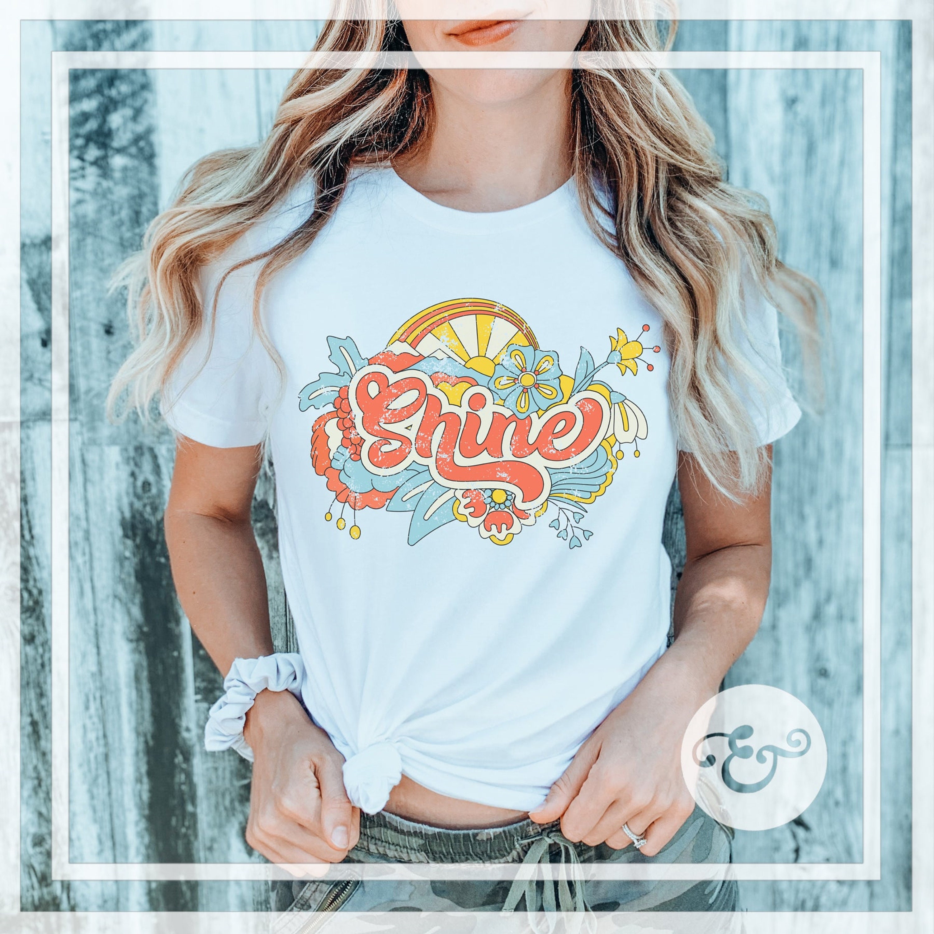 Rainbow Shine Boho Retro Hippie Unisex T-Shirt