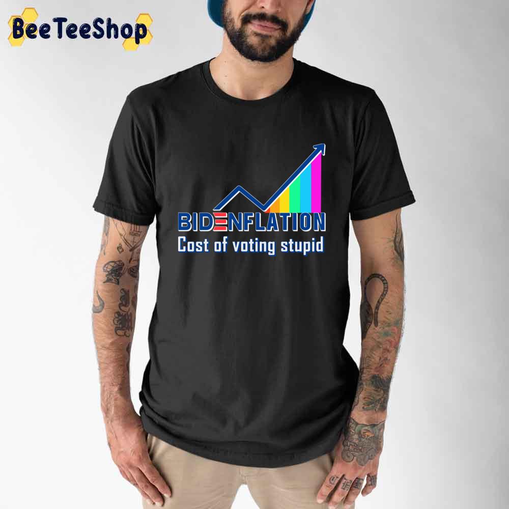 Rainbow Style Bidenflation Cost Of Voting Stupid Inflation Graph Unisex T-Shirt