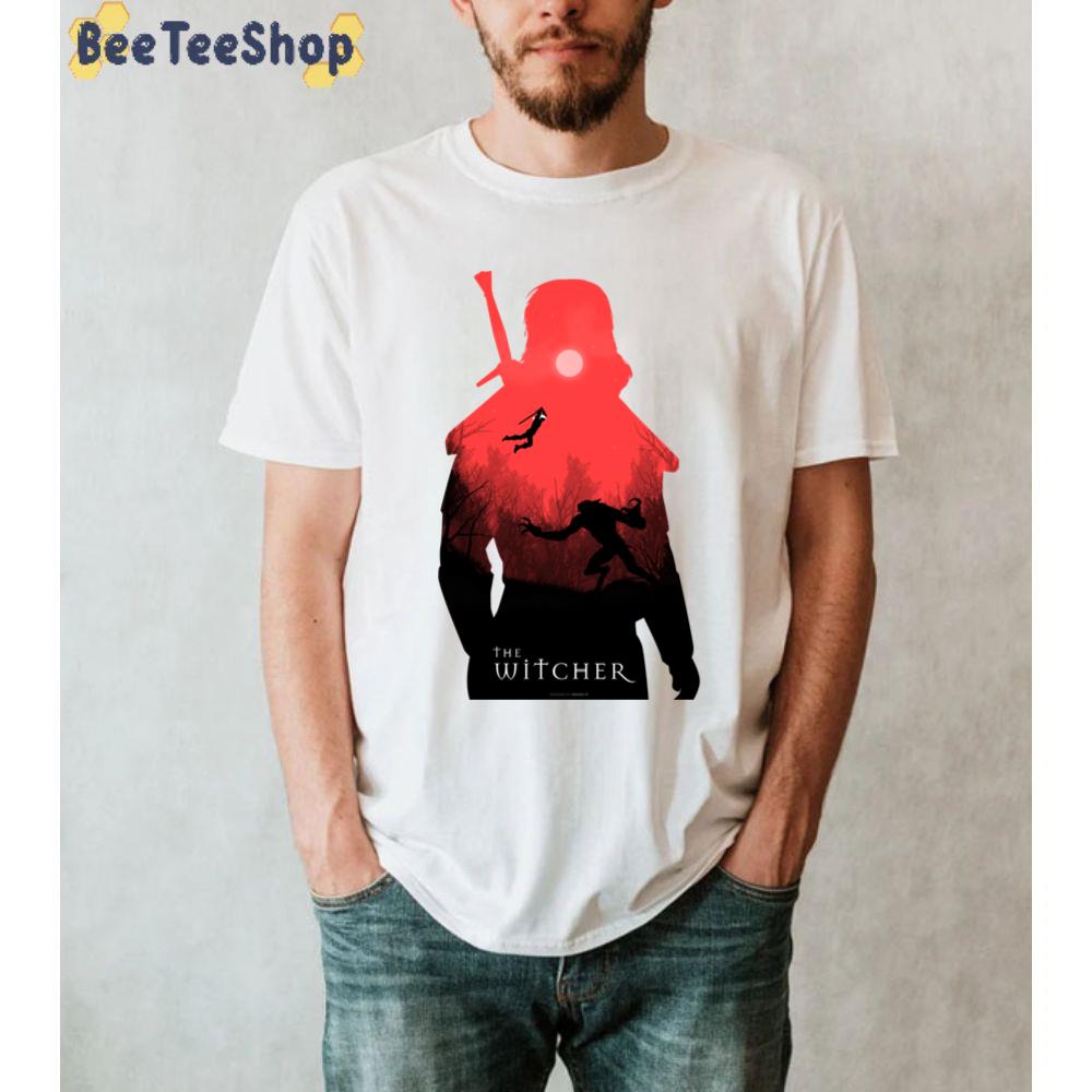 Red Art Style The Witcher Unisex T-Shirt